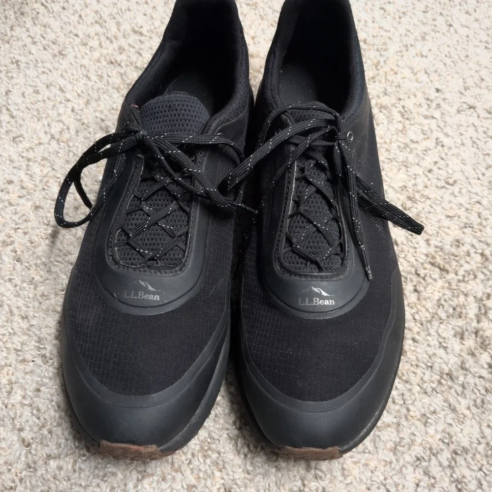 L.L. Bean Men's Triple Black Mesh Low Trail Athletic Hiking Shoes